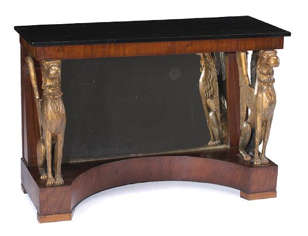 Appraisal: An Austrian Neoclassical parcel gilt walnut console table early th