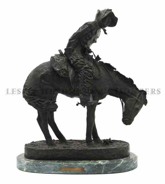 Appraisal: An American Bronze Figural Group after Frederick Remington Norther cast