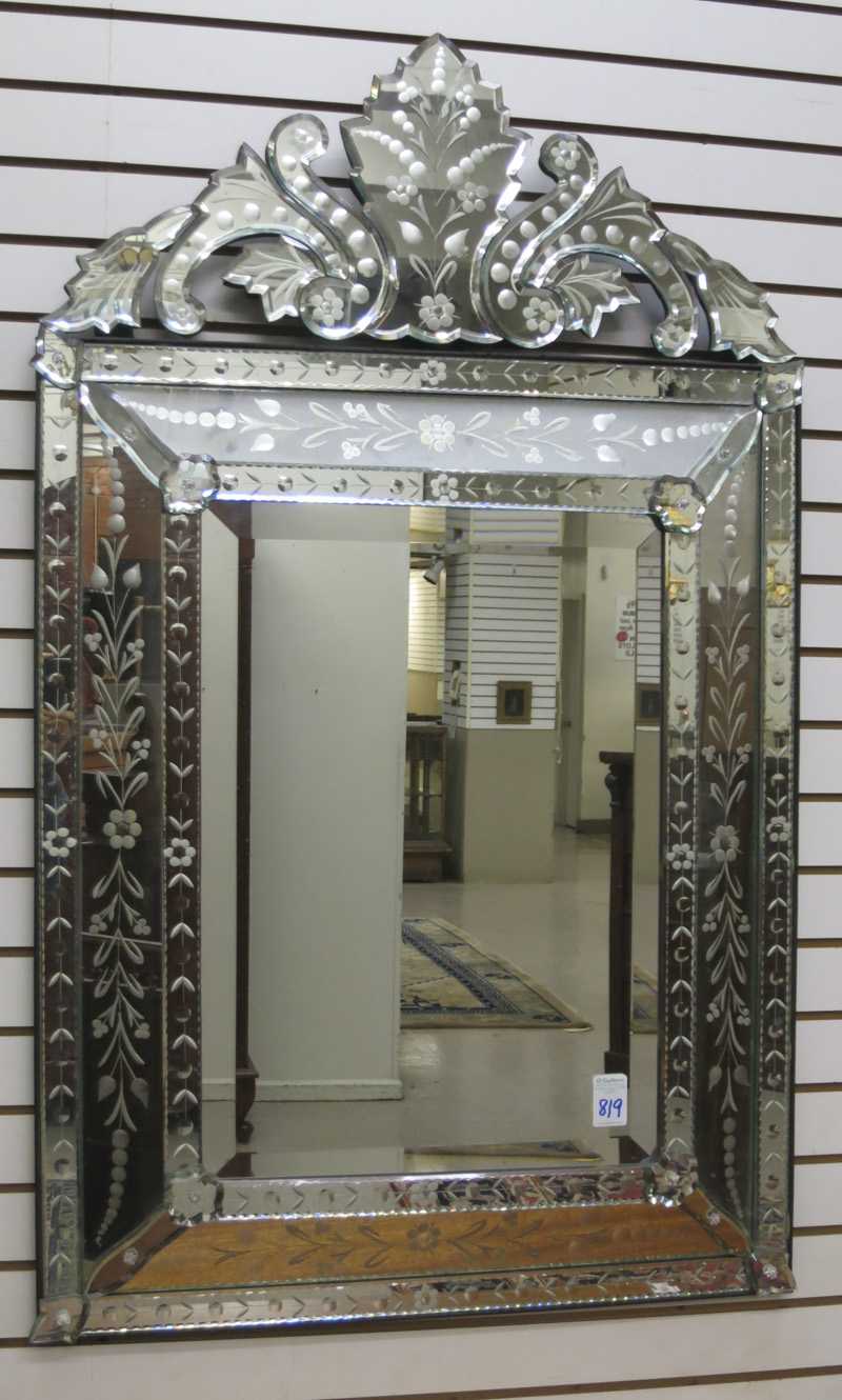 Appraisal: VENETIAN WALL MIRROR rectangular in form with applied mirror frame