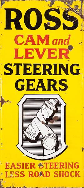 Appraisal: A rare 'Ross Cam and Lever Steering Gears' enamel sign