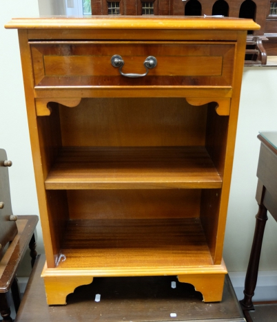 Appraisal: Reproduction mahogany inlaid beside cabinet