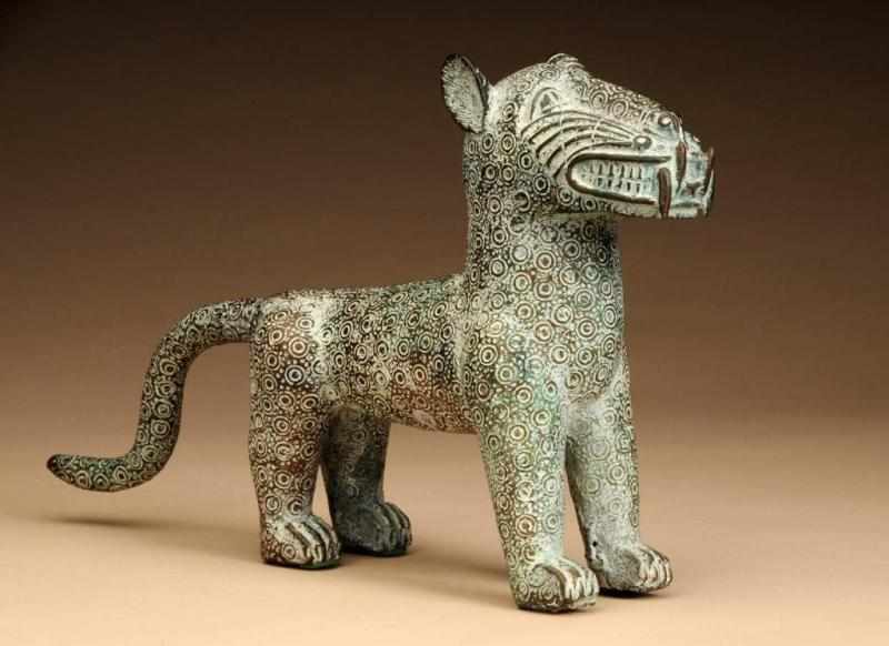 Appraisal: West African Royal Leopard Figure Description From Benin Made of