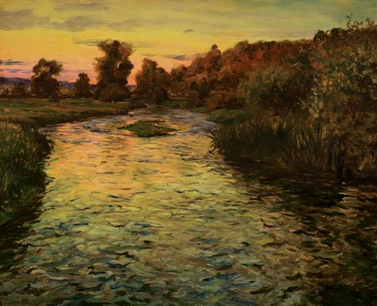 Appraisal: LOUIS ASTON KNIGHT American - Sunset in the Risle Valley