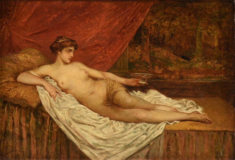 Appraisal: GEORGE ADOLPHUS STOREY English - A PAINTING Reclining Nude GEORGE