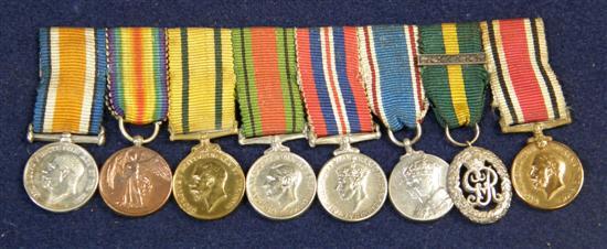 Appraisal: Eight miniature medals - Great War Territorial for Voluntary Service