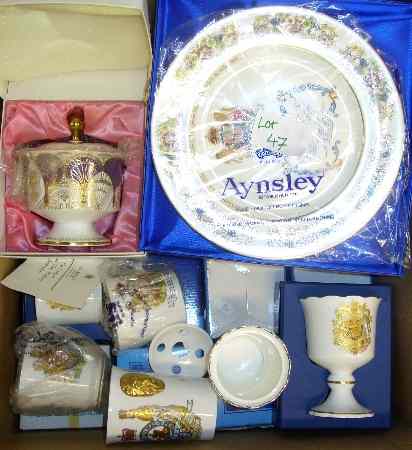 Appraisal: Collection of Aynsley Commemorative items inc Royal Wedding Tankard x