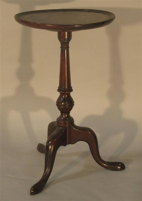 Appraisal: QUEEN ANNE STYLE MAHOGANY CANDLESTAND th century with leather inset