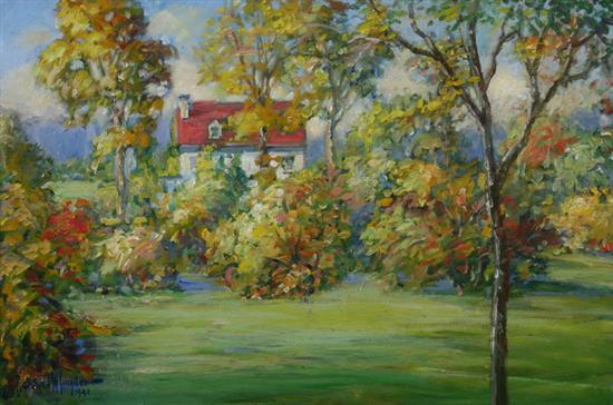 Appraisal: CLARENCE W SNYDER American - SUMMER LANDSCAPE WITH RED HOUSE