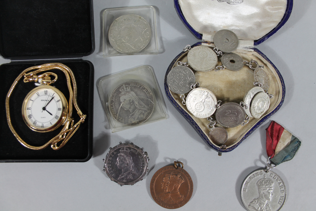 Appraisal: Various coins to include a Victorian crown cm dia mounted