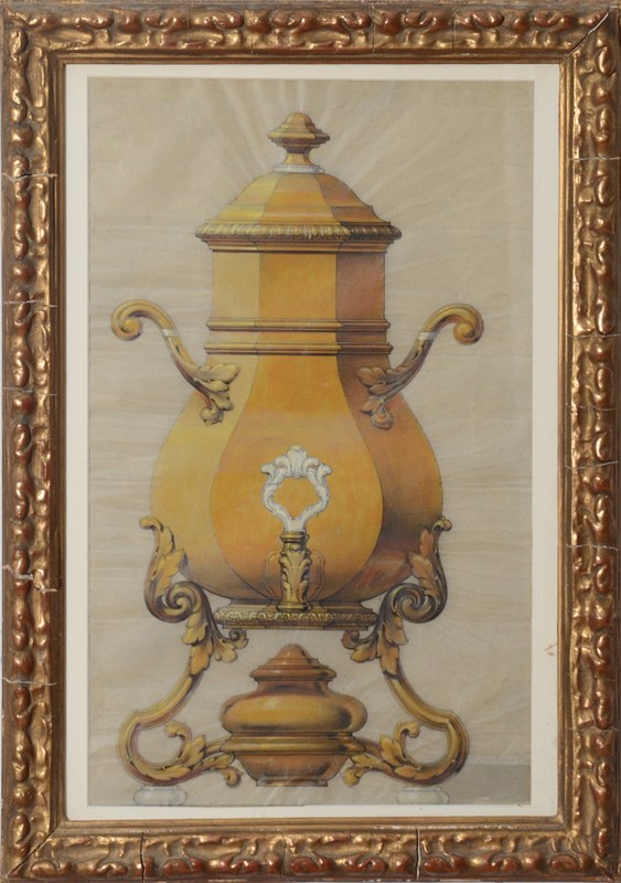 Appraisal: ATTRIBUTED TO GUSTAVE KELLER - DESIGN FOR A SAMOVAR Watercolor