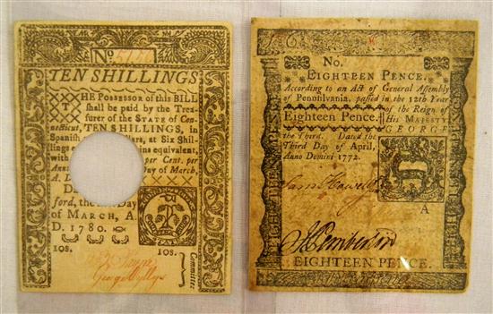 Appraisal: PA - Eighteen Pence Note - Fine with creases and