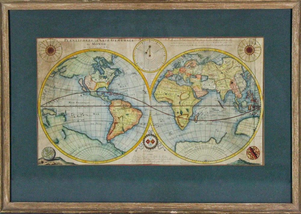 Appraisal: PIERRE DUVAL FRENCH - PLANISPHERE OU CARTE GENERALE DU MONDE