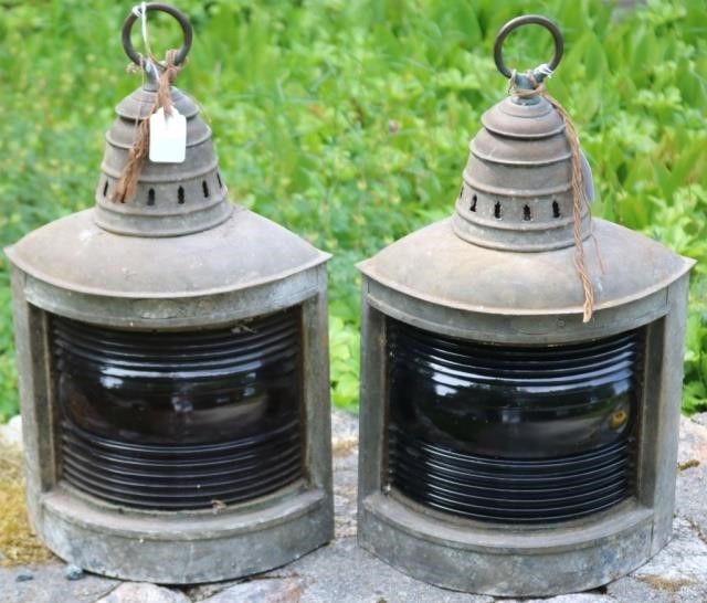 Appraisal: PAIR OF PORT AND STARBOARD LANTERNS BY WILCOX ANDCRITTENDEN CO