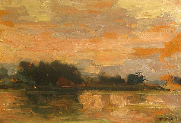 Appraisal: Fokko Tadama American - Sunset on the water signed 'Tadama'