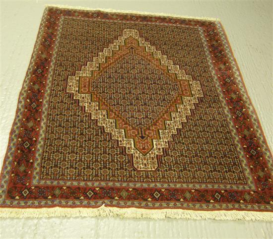 Appraisal: Persian Kurdistan rug with a central stepped medallion one main