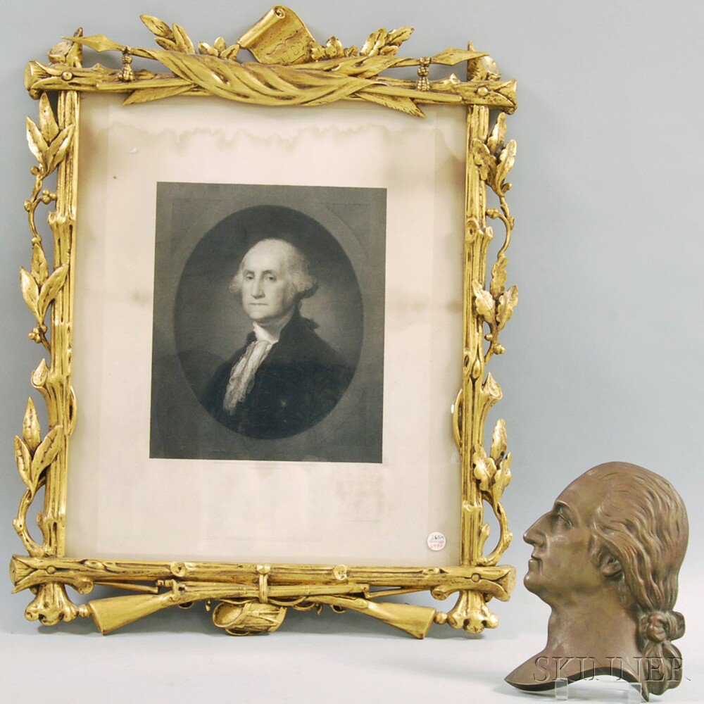 Appraisal: Two Portraits of George Washington an engraving after Gilbert Stuart