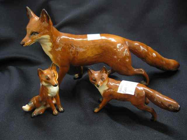 Appraisal: Beswick Porcelain Fox Figurines varioussizes and poses largest is ''