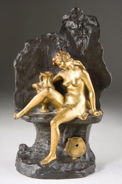 Appraisal: after Joaquin Angl s French ca Nymph bronze the seated