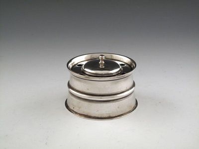 Appraisal: A late-Victorian silver capstan inkwell by The Barnards London circular