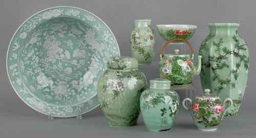 Appraisal: Collection of Celadon glaze porcelain