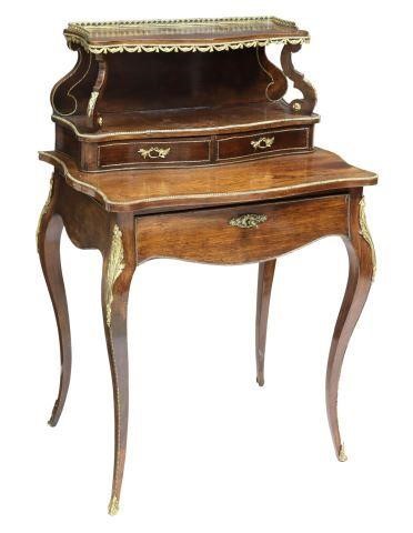 Appraisal: French Louis XV style rosewood lady's writing desk early th