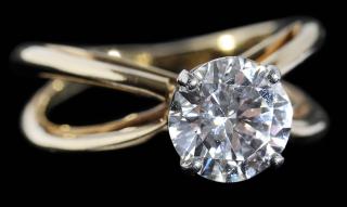 Appraisal: Platinum kt Diamond Engagement Ring contemporary double X domed design