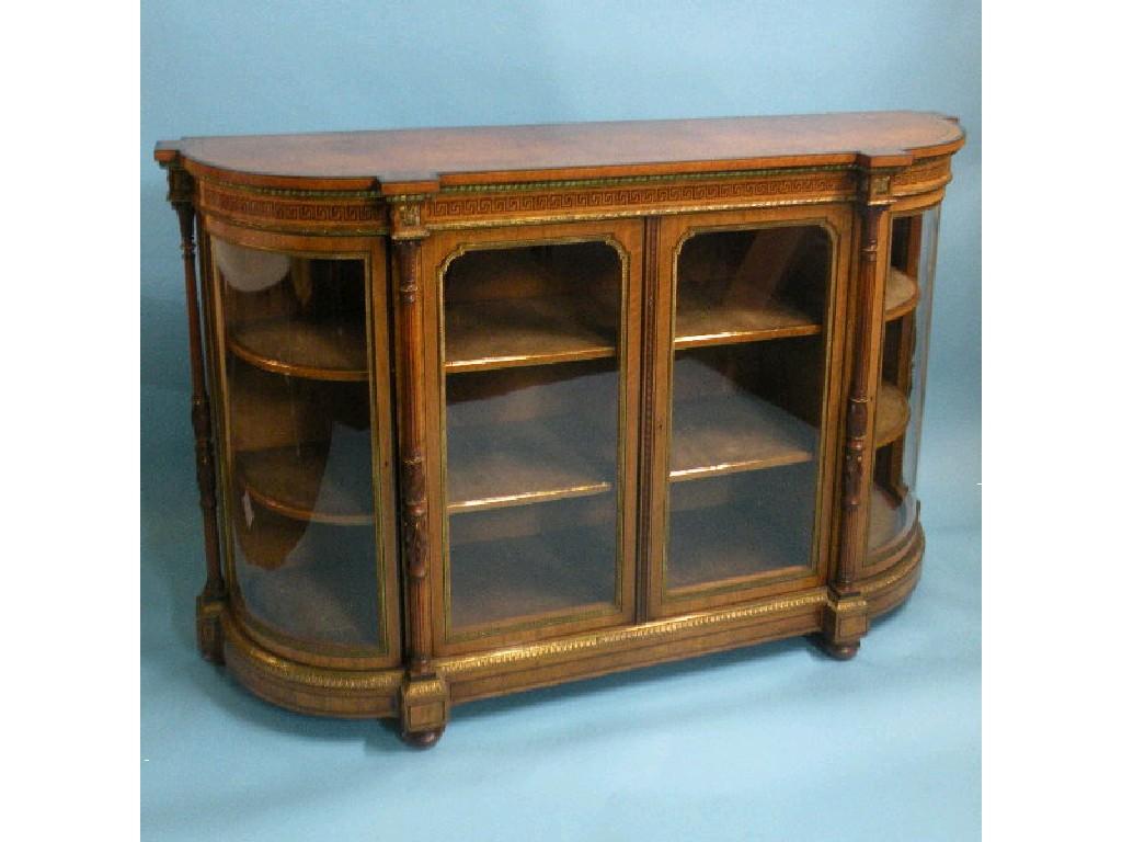 Appraisal: A Victorian burr walnut credenza with boxwood and ebony stringing