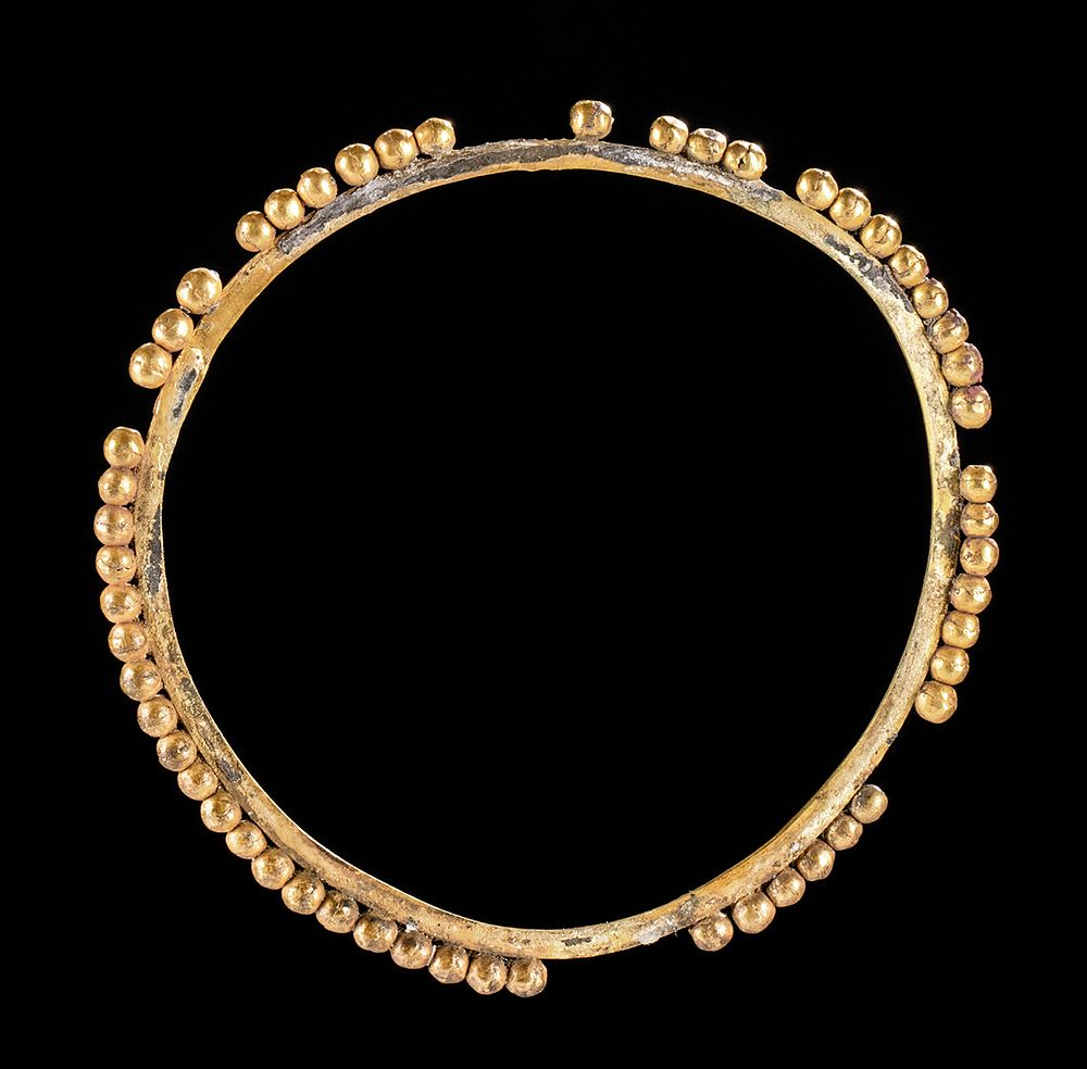 Appraisal: Moche Chimu K Gold Granule Bracelet - g Pre-Columbian North