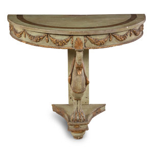 Appraisal: An Italian Painted and Parcel Gilt Console Table th Century