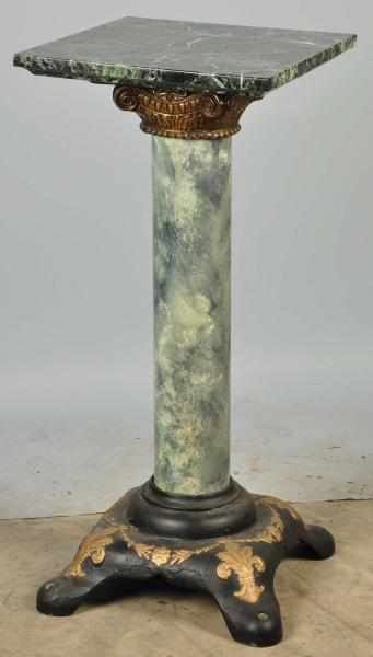 Appraisal: Slot Machine Stand Description Cast iron base and marble top