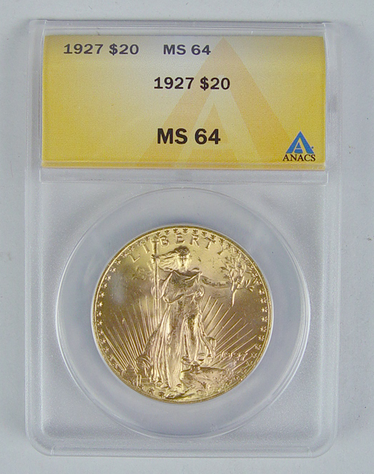 Appraisal: Beautiful St Gaudens Gold Coin ANACS certified and graded MS