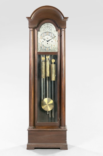 Appraisal: American Late Classical-Style Mahogany Tall Clock bearing the label of