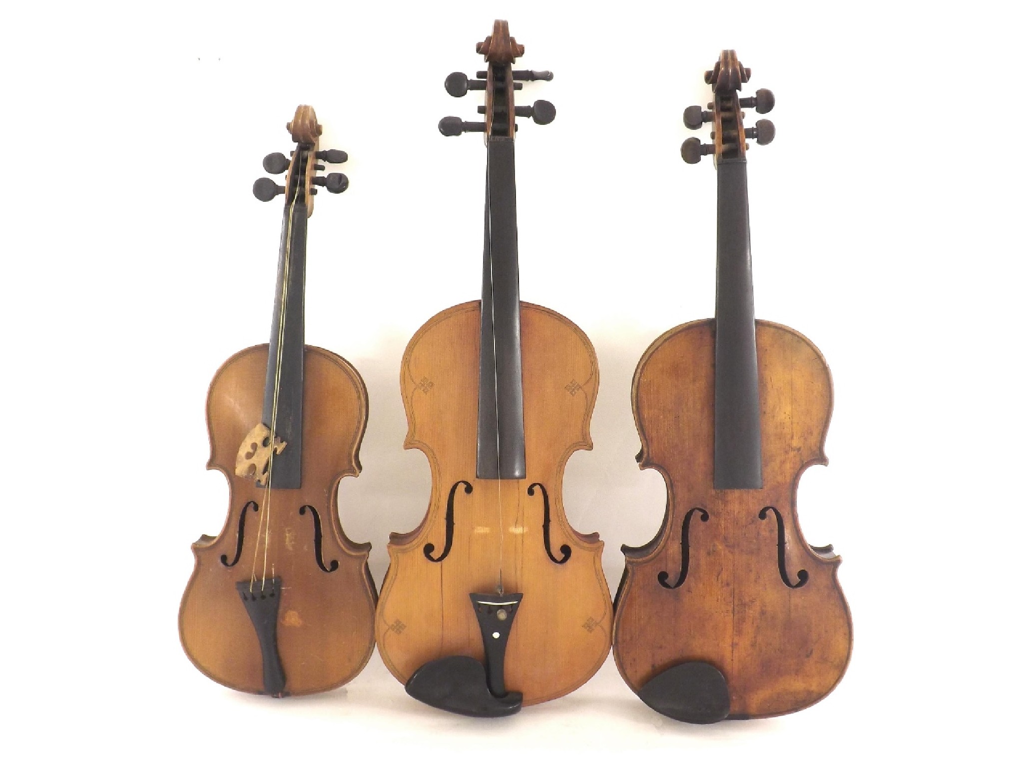 Appraisal: Two old full size violins both in need of restoration