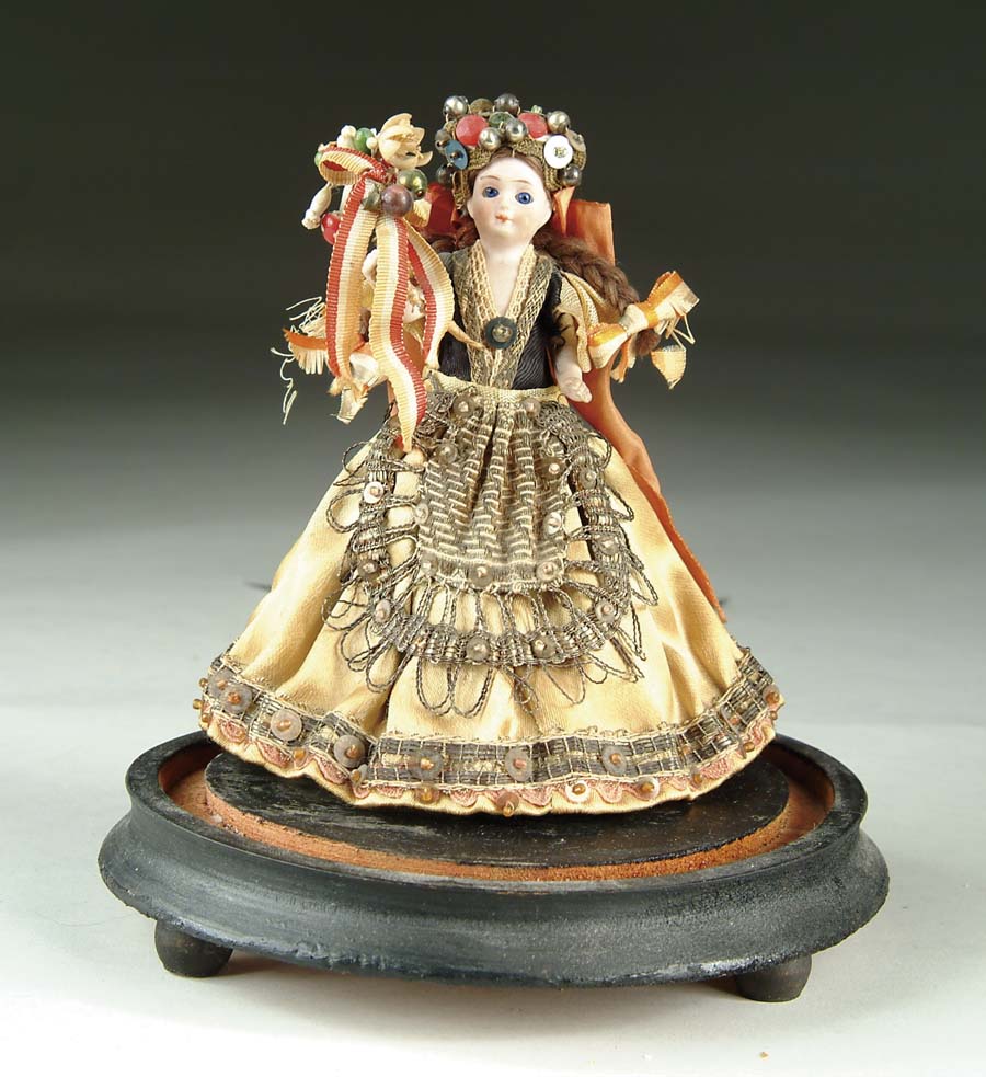 Appraisal: ALL BISQUE DOLL This doll s height is overall when