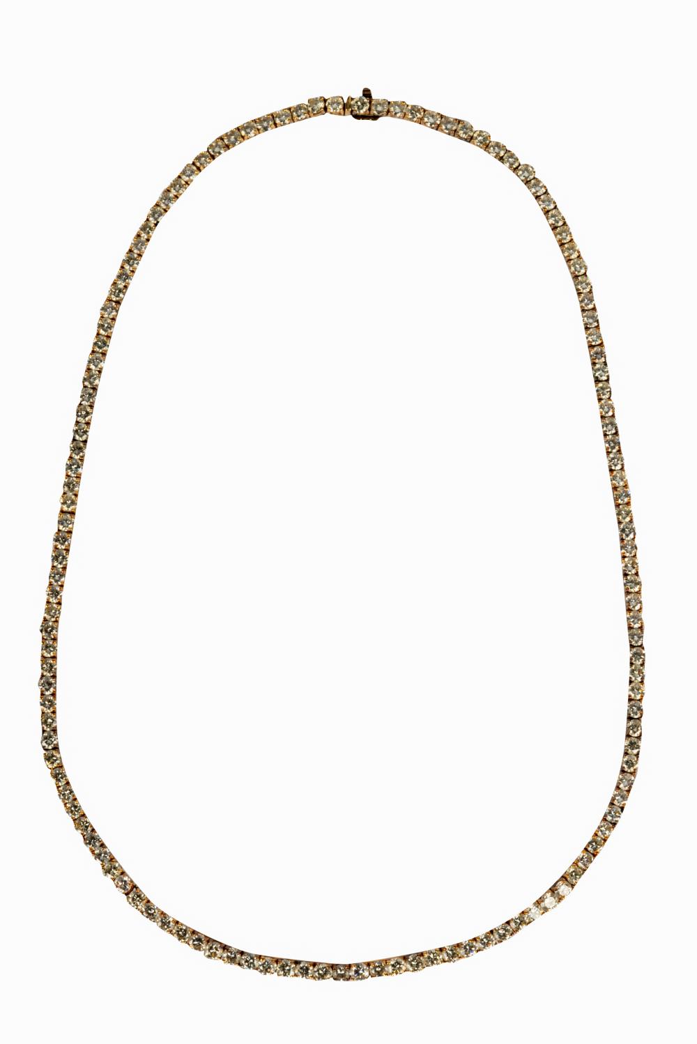 Appraisal: KARAT GOLD DIAMOND STRAIGHTLINE NECKLACEcontaining full cut round diamonds I