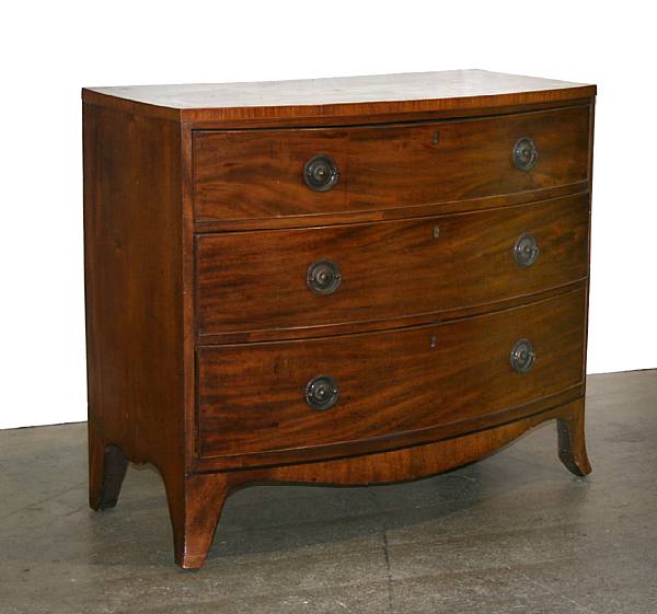 Appraisal: A George III mahogany bowfront chest of drawers late th