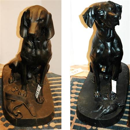 Appraisal: Pair of Cast Iron Seated Hounds Estimate -