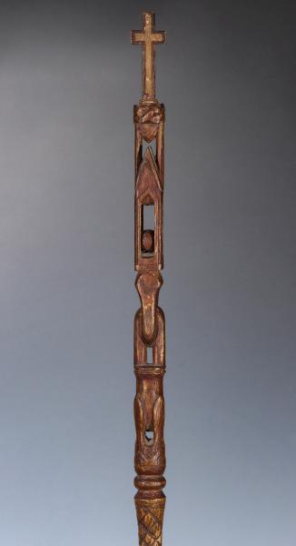 Appraisal: A RARE WINNEBAGO CARVED WOOD PEYOTE TALKING STICKThis is identified