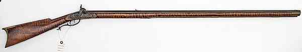 Appraisal: Full-Stock Percussion Rifle by C Wing cal octagonal barrel marked