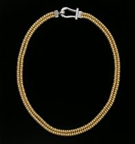 Appraisal: A High Fashion Gold Necklace K yellow gold beads double