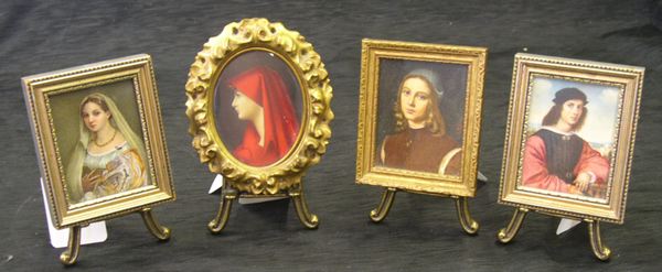 Appraisal: Interesting Collection of Four Italian Portrait Miniatures consisting of an