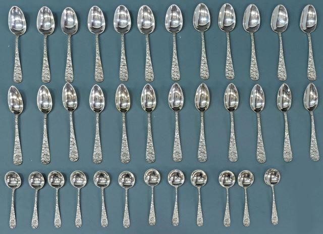 Appraisal: lot of American sterling silver flatware Stieff in varied repousse