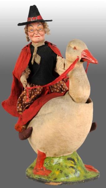 Appraisal: Large Mother Goose Nodder Description Circa Paper mache and cloth