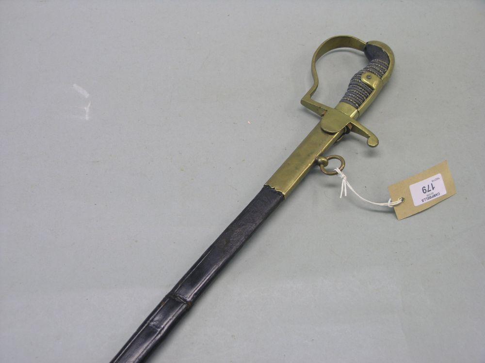 Appraisal: A late th century sword with curved single edged blade