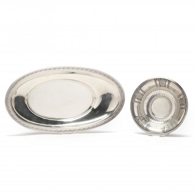 Appraisal: Two Gorham Sterling Silver Dishes The first an elliptical bread