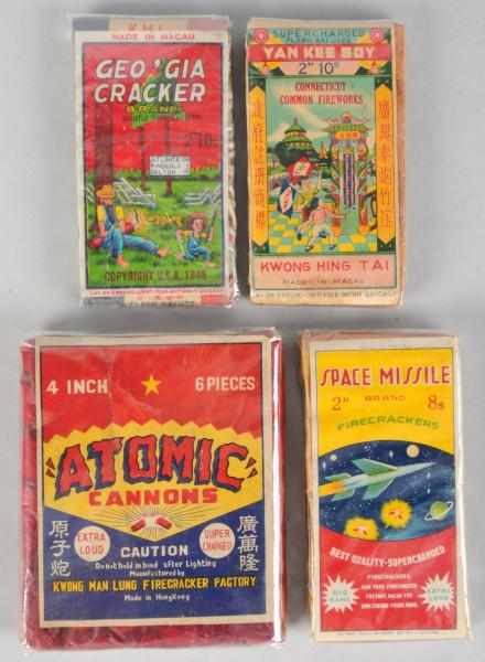 Appraisal: Lot of Firecracker Packs Includes Atomic -pack logo crackers Space