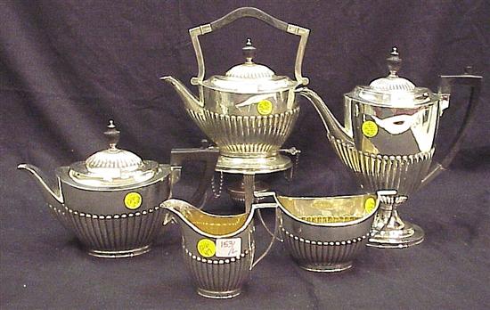 Appraisal: Sterling five piece tea and coffee service Georgian style Sheffield