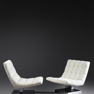 Appraisal: Milo Baughman American - Pair of Lounge ChairsThayer Coggin USA