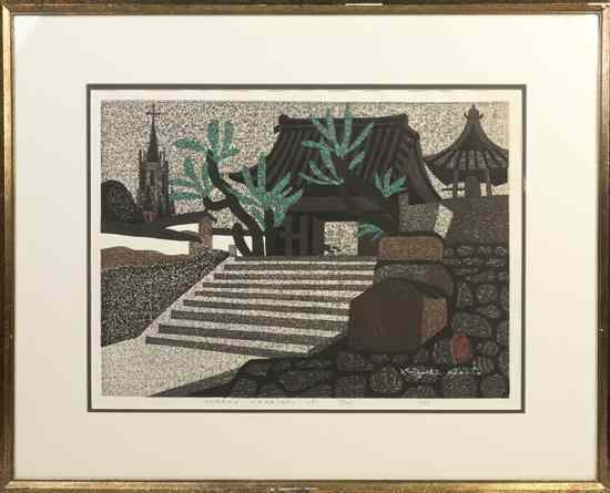 Appraisal: A Japanese Woodblock Print Kiyoshi Saito - Hirato Nagasaki B