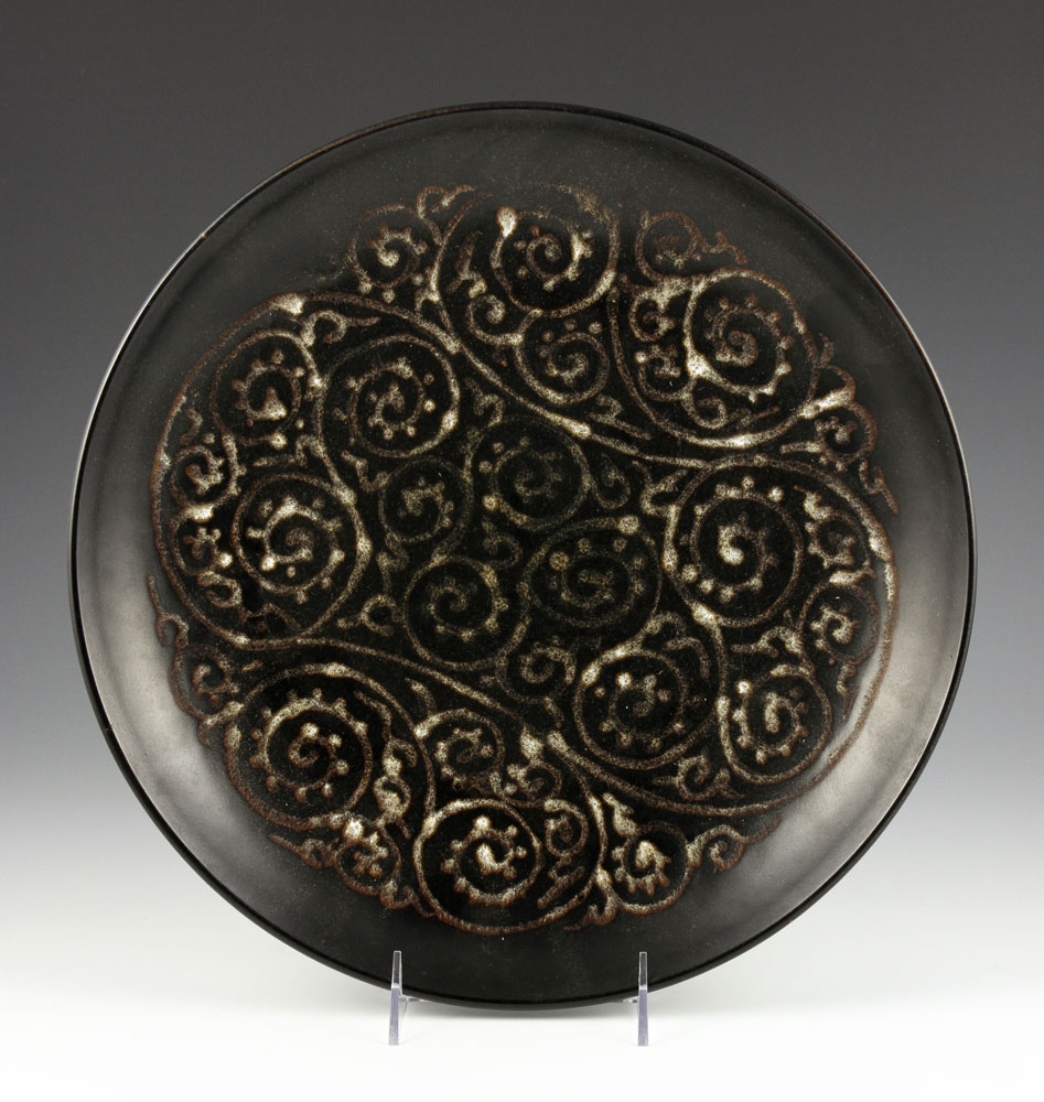 Appraisal: - Jian Ware Black Glazed Dish Chinese Jian ware black